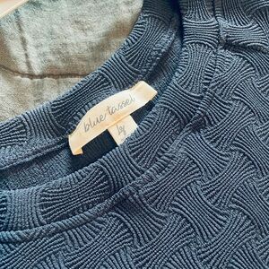Blue Tassel Textured Navy Top